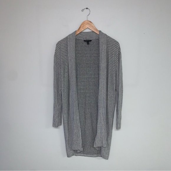 Banana‎ Republic Cardigan XS-M Oversized Grey  Open Sweater Long Ribbed Stretch - Picture 2 of 7
